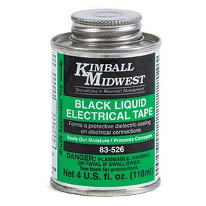 Liquid Electrical Tape - Black - Brush Top Can - 4 oz.