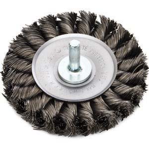 3" x 3/8" x 1/4" Twisted Knot Steel Wire Brush Wheel